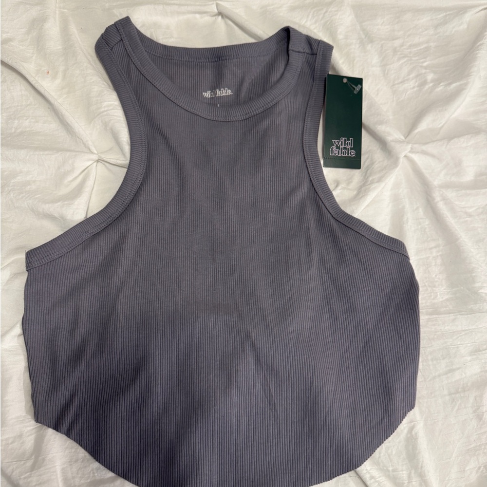 Wild Fable Charcoal Ribbed Tank Top